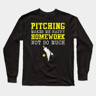 Softball Girl Pitcher Baseball Player Long Sleeve T-Shirt